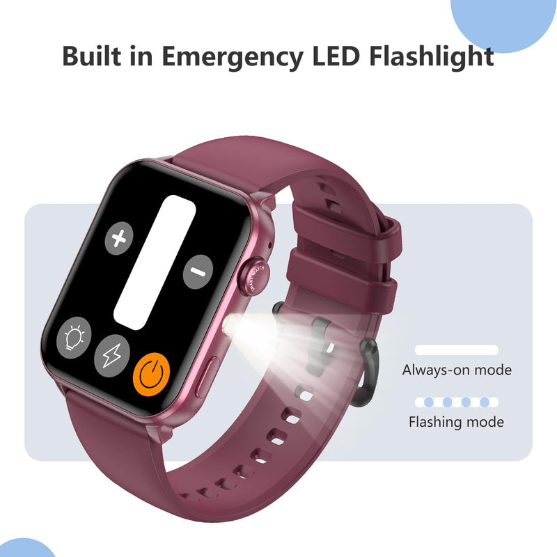 Smart Watch For Women Men,1.91" Hd Screen Fitness Tracker With LED Flashlight,100+ Sport Modes Fitness Watch, Women Watch Heart Rate/Sleep/Menstrual, IP68 Waterproof, Womens Watches For Android/IOS