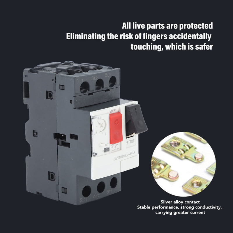 Motor Circuit Breaker AC690V Overload Short Circuit Protection Motor Circuit Breaker with 35 mm Guide Rail Mounting (GV2-ME14C 6-10A) GV2-ME14C 6-10A
