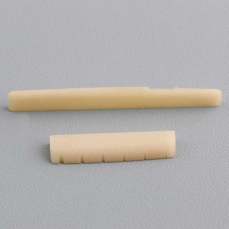 Unbleached Acoustic Guitar Bone Nut & Saddle Set Compatible with YMH FG Acoustic Guitar 43mm / 75mm