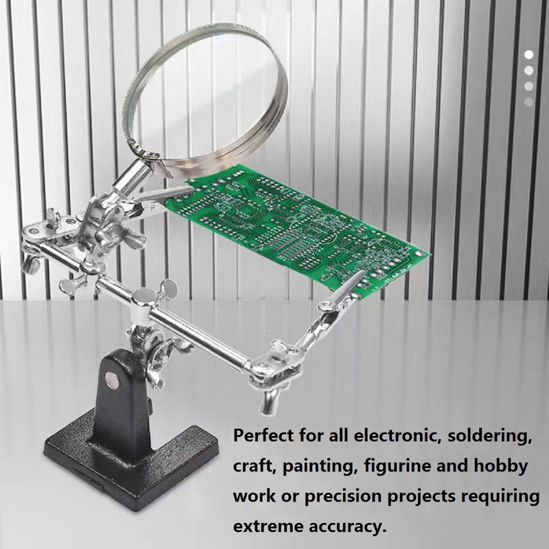 Soldering Holder with Magnifying Glass, Soldering PCB Holder Tool, Third Hand Soldering, Third Hand Soldering Station with Magnifying Glass, Electronic Repair Tool, Model Making Accessories, Soldering