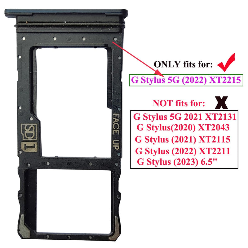 for Moto G Stylus 5G 2022 Micro SD Card Tray,Single Sim Card Tray Slot Holder Replacement for Motorola Moto G Stylus 5G 2022 XT2215-1 XT2215-4 6.8" (XT2215-Blue) XT2215-Blue
