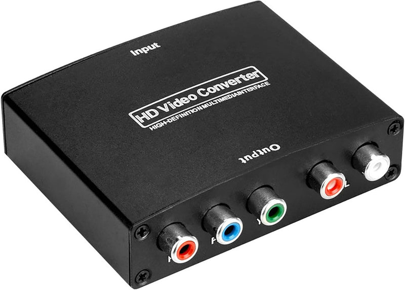 HDMI to Component Converter, avedio links HDMI to 1080P YPbPr 5RCA RGB + R/L Video Audio Adapter, Support Apple TV, PS5, Roku, Xbox, Fire Stick, DVD Players to HDTV and Projector (Black)