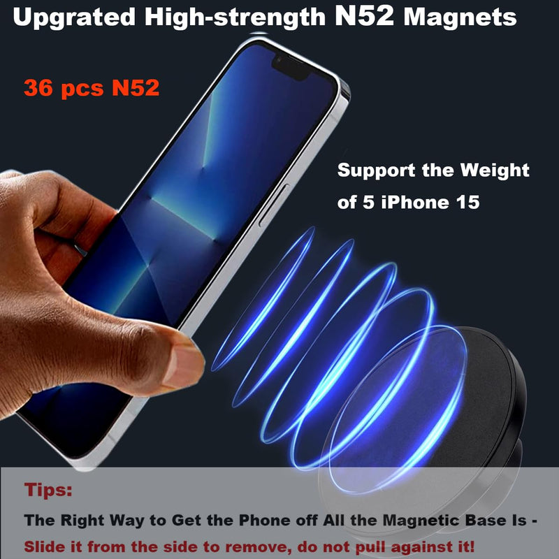 Magnetic 1" Car Phone Holder for RAM B Size Mount, Compatible with Magsafe and 1 inch (25mm) Ball Conector