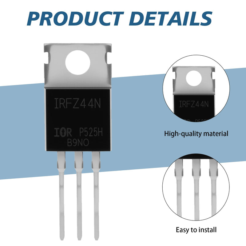 [AUSTRALIA] - IRFZ44N N-Channel MOSFET Transistors, Powerful Rectifier, 49A 55V, for High Performance Switching Applications, Pack of 10 