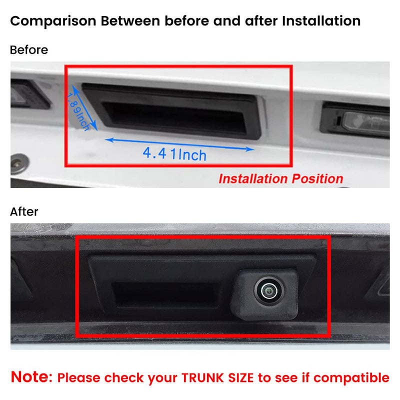 HD 720P Vehicle Backup Camera for Audi A4L A5 A3 Q3 Q5 RS6 for VW Passat Tiguan Jetta Sharan Touareg Lavida Skoda, Car Rear View Trunk Handle Camera