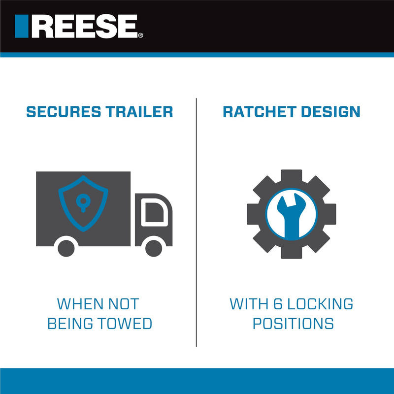 [AUSTRALIA] - REESE Towpower 72783 Coupler Lock, Adjustable Storage Security, Heavy-Duty Steel, Yellow and Chrome ( Universal Fit) 1-7/8" Universal Trailer Coupler Lock 