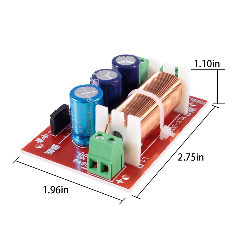 [AUSTRALIA] - 400W Adjustable Multi Speaker Treble/Bass 2 Unit Audio Frequency Divider 2 Way Crossover Filters Updated Version (4pcs) 4pcs 