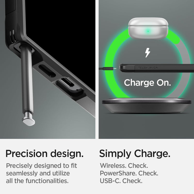 Spigen Tough Armor Designed for Galaxy S24 Ultra Case [Military-Grade Protection] [Kickstand] (2024) - Black