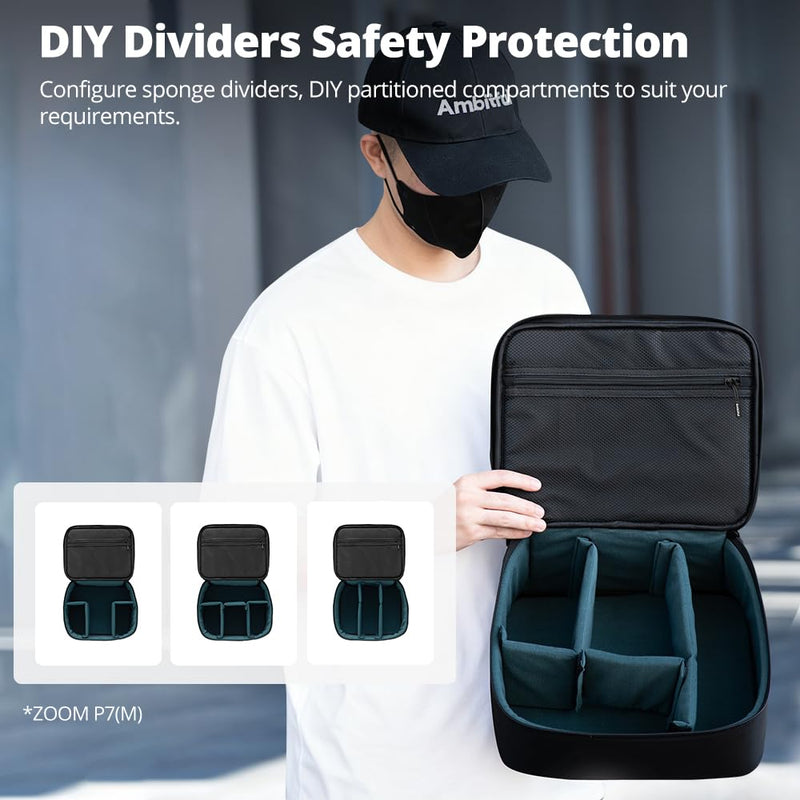 AMBITFUL Carrying Bag Zoom P7 for Photography Equipments with Large Capacity, Multi-functional Storage Case for Mini Drone and Other Accessories,with Thick Sponges | Large Capacity Bag with Shock Absorbing Thick Sponge and Inner Mesh Pockets to Safely ...