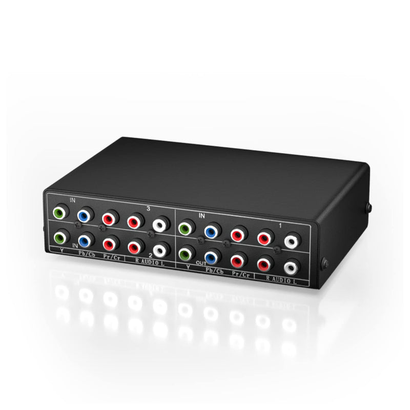 [AUSTRALIA] - Component AV Video Switch Box 3 in 1 Out, BolAAzuL 3 Port 5 RCA YPbPr Cable RGB Component AV Switcher Selector Converter 3-Way Plug & Play for Retro Gaming PS2 Wii Xbox DVD Player TV 3X1 Switch 