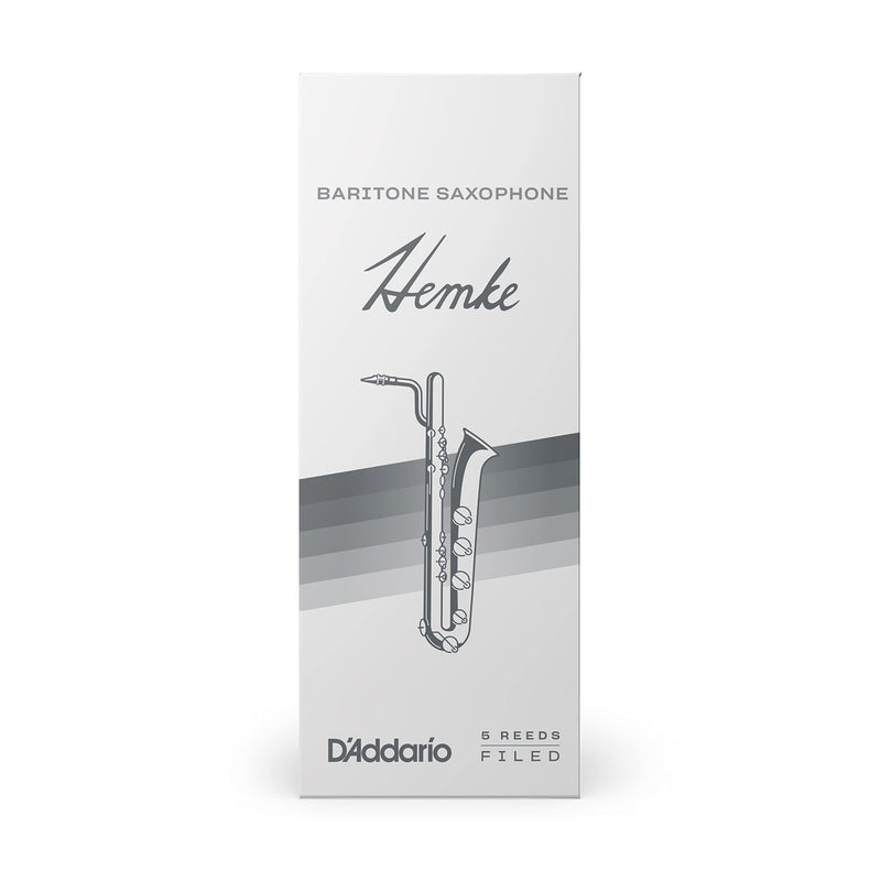D’Addario Woodwinds Hemke Baritone Sax Reeds, Strength 2.0, 5-pack (RHKP5BSX200)