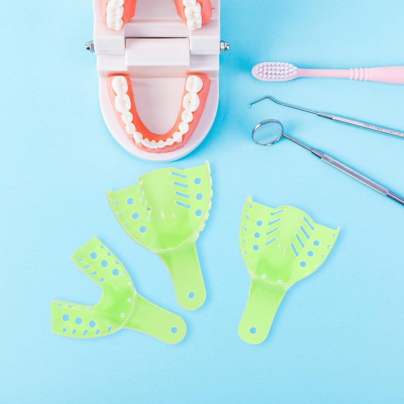 [AUSTRALIA] - Healifty Dental Disposable Trays Impression Spoons Pack of 10 (Light Green) 