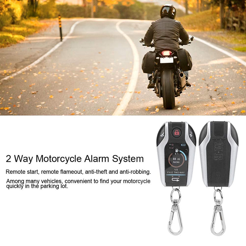 2 Way Alarm System Universal ABS Motorcycle Anti?Theft Remote Control for Security 12V with Remote Start for Most Motorcycle