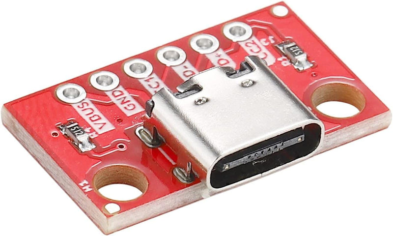 PENGLIN 5pcs USB Type C Breakout Board Serial Breakout Socket 6P 2.54 mm PCB Converter Board 5 x USB C
