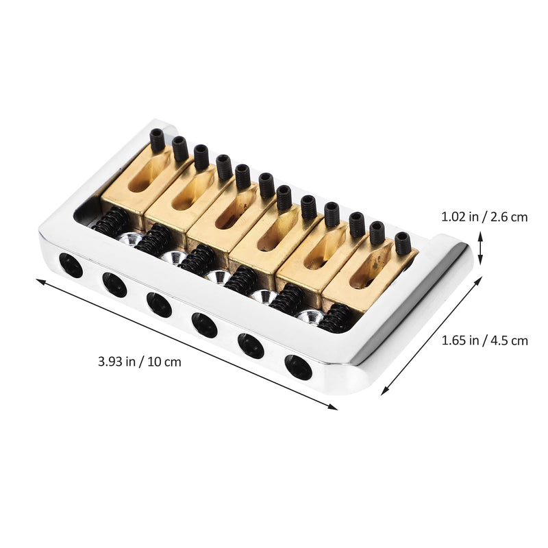 [AUSTRALIA] - 6 String Hard-tail Fixed Bridge Set with Wrench and Screws for Electric Guitar Replacement Parts guitar bridge, bridge(Golden) 