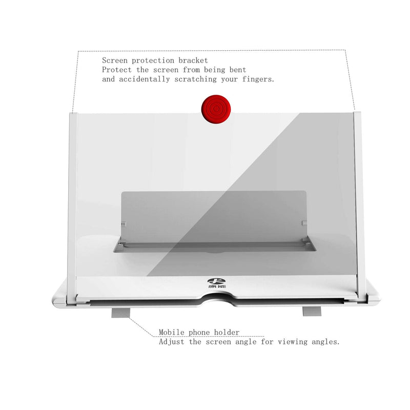 12"Screen Magnifier Cell Phone 3D HD Movie Video Amplifier with Foldable Holder Stand for iPhone X/8/8 Plus/7/7 Plus/6/6s/6 Plus/6s Plus and All other Smart Phones.A Smart Gift For Family Screen Magnifier