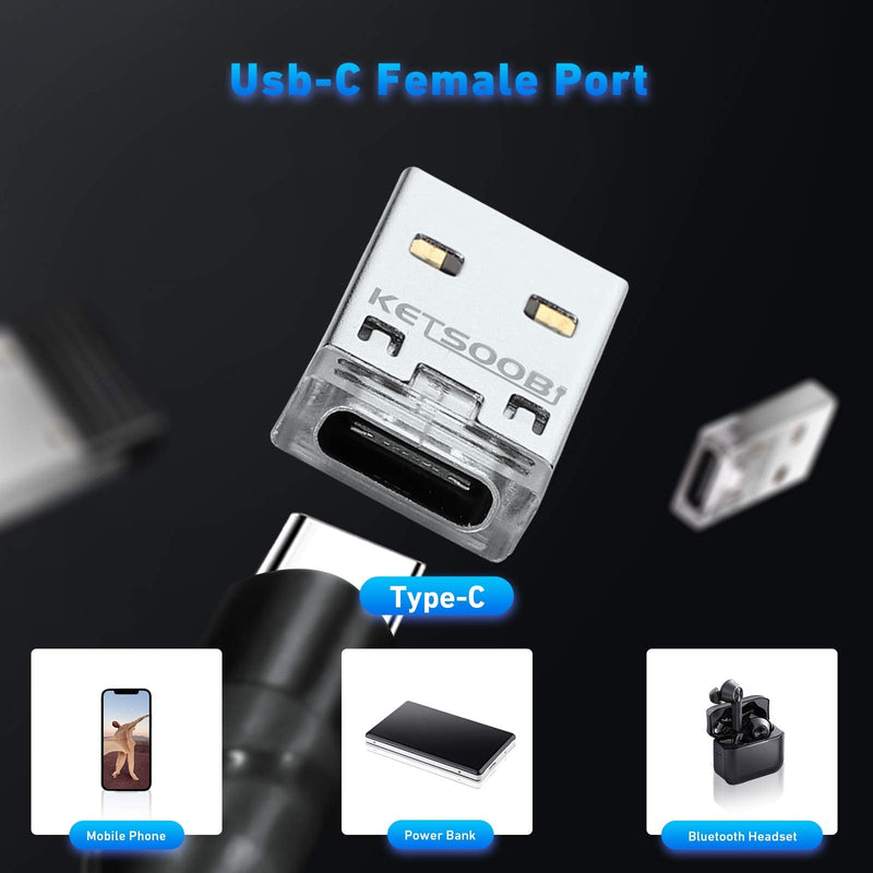 USB C to USB Adapter 3 Pack USB C Female to USB A Male with Green LED Indicator Type C to USB Converter Compatible with iPhone 13 12 11 Pro Max SE Samsung Galaxy S22 S21 Google Pixel (Green)