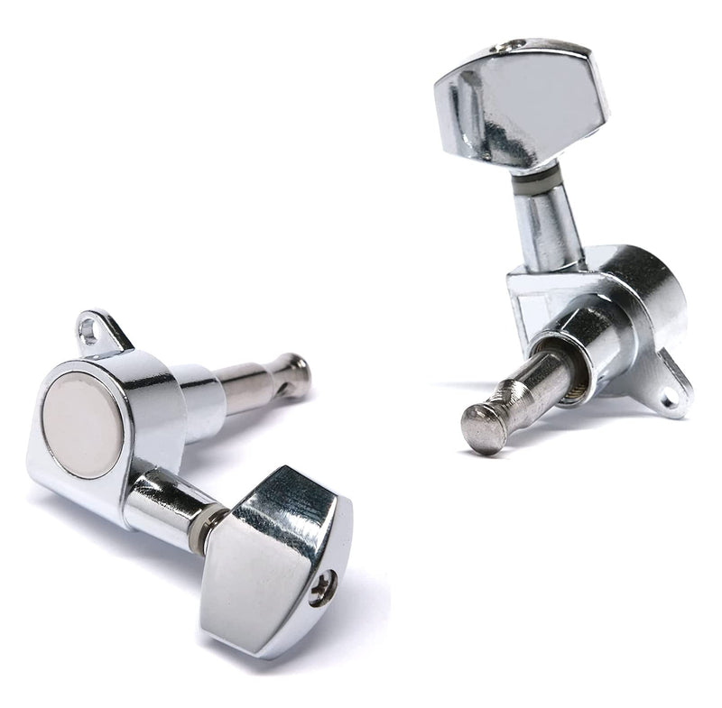 [AUSTRALIA] - Complete 3 String Box Guitar Replacement Part inclued Saddle Bridge Tuning Pegs Keys Control Knobs Strap Locks Screws Washers Chrome silver 
