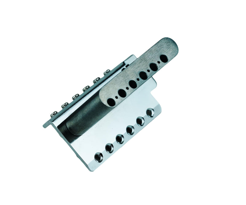 Guitar Tremolo Bridge with Zinc Alloy Saddles and Block, String Spacing 10.5MM, Pop-In Vibrato Bar, Complete Install Kit, B type B style saddle
