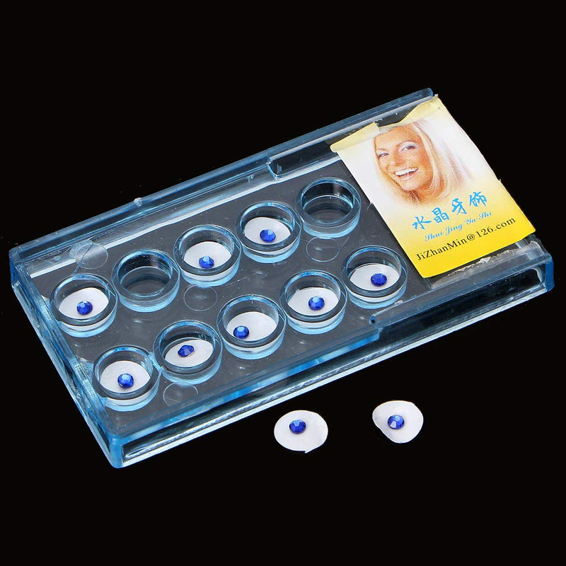 YO-HAPPY Box of 10 / Box 2 mm Dental Colourful Crystal Tooth Fashion Jewellery Gemstone Decoration with Box
