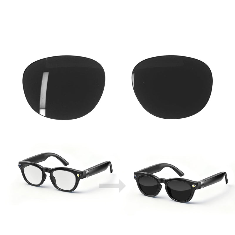 8MP Camera Glasses for Men and Women & Replacement Sunglasses Lenses, HD 1200P 4K Video Recording | Real-Time Translation & Object Analysis