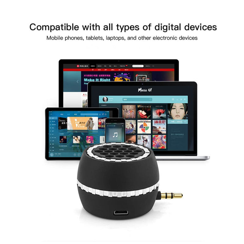 Mini Portable Speakers, 3W 36mm Microphone Speaker Line-in Speaker with 3.5mm Aux Audio Jack and Plug in Clear Bass Micro for Smart Phone, pad, tablet, Laptop, Computer.
