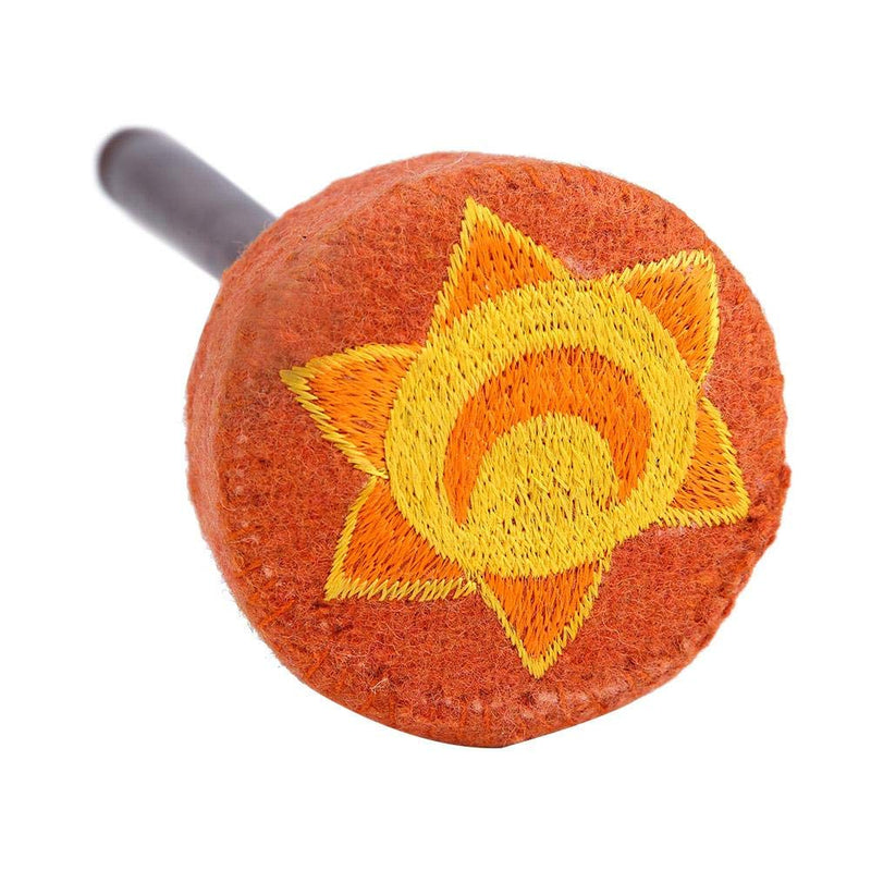 Hard Wood Felted Striker, Handmade Hard Wood Multi-Purpose Tibetan Buddhism Singing Bowl Mallet Striker Stick for Meditation Chakra Healing Prayer and Yoga (Orange) Orange