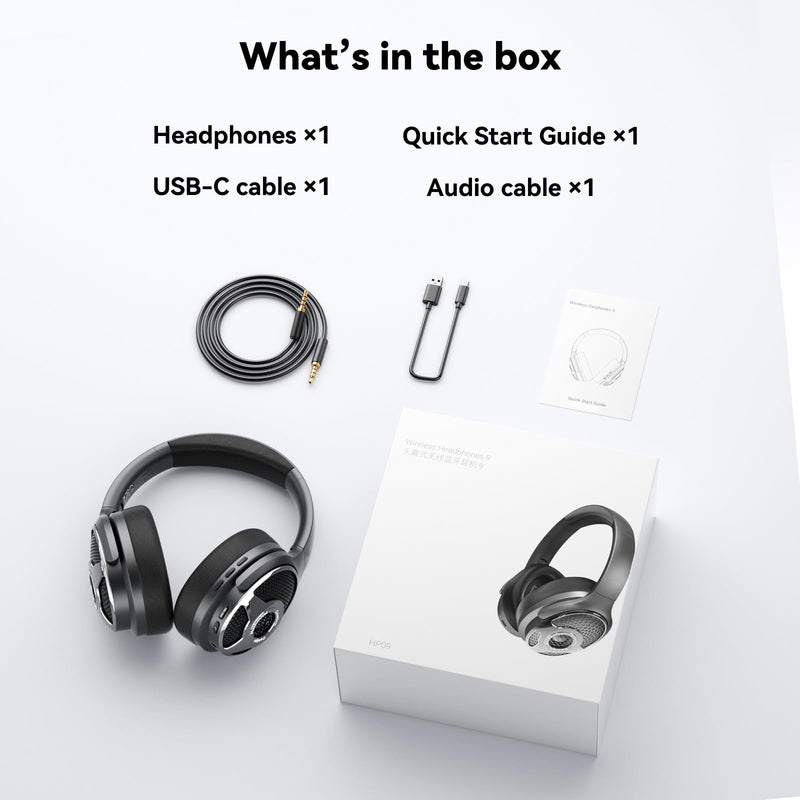 Bluetooth Over Ear Headphones Noise Cancelling 63H Long Playtime Foldable | 3 in 1 Over Ear Bluetooth Headphones Speaker with TF Card 6.0 Bluetooth 3D HiFi Stereo Sound for Music/Gaming/Outdoor Travel