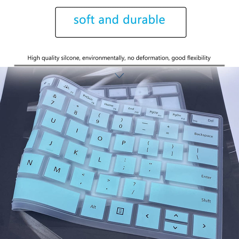 MUBUY Keyboard Cover Fit 2021 2020 Microsoft Surface Pro 7 |2019 2018 Surface Pro 6 |Surface Pro 5 |Surface Pro 4 12.3, Premium Ultra Thin Keyboard Protective Skin, US Layout -Mint Green MintGreen