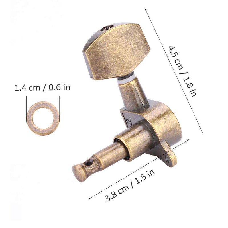 Guitar Tuning Pegs,3L3R Guitar Tuning Pegs Locking Tuners Copper Alloy Machine Heads Button Guitar String Tuning Pegs Machine Heads Tuners Set Performance Accessory