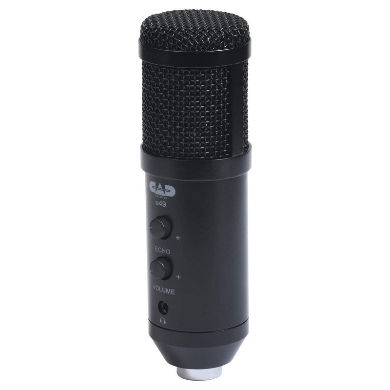 [AUSTRALIA] - CAD Audio U49 USB Large Format Side Address Studio Microphone with Headphone Monitor and Echo,Black 