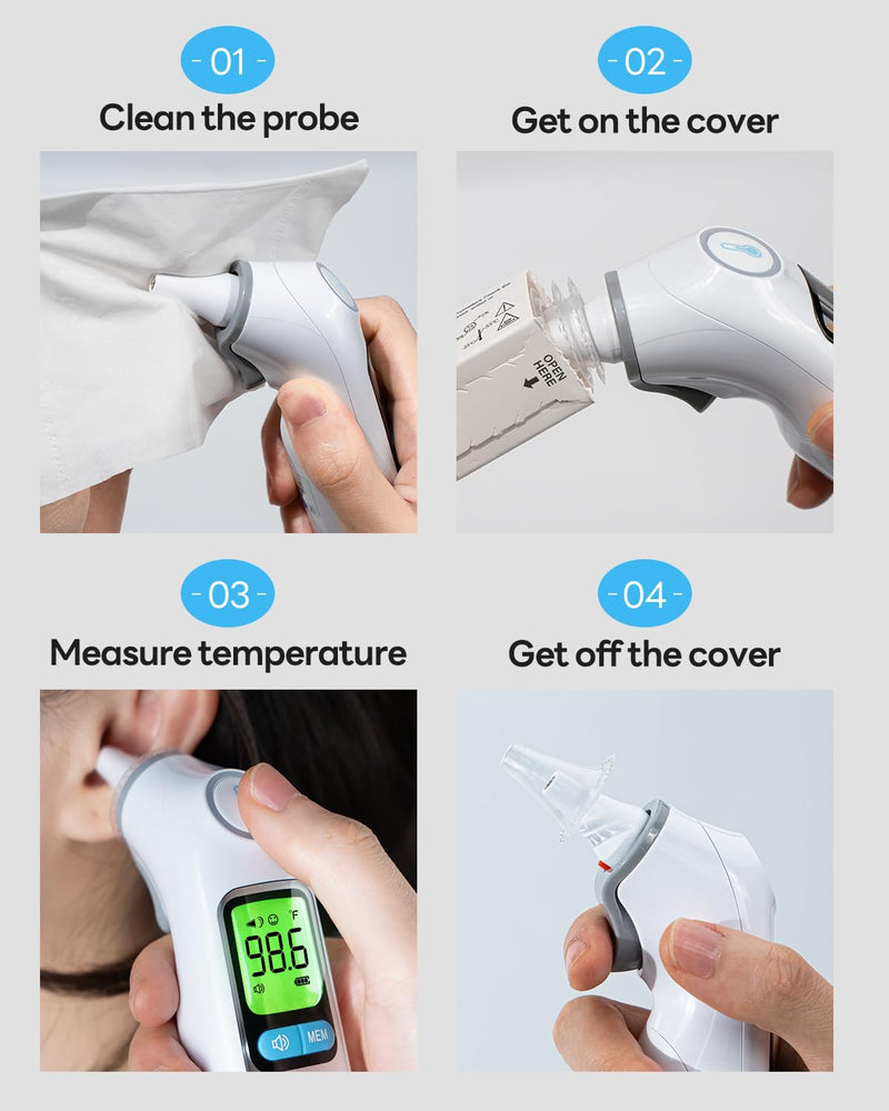 [AUSTRALIA] - femometer 100 Counts Ear Thermometer Probe Covers, Refill Caps, Lens Filters, BPA Free and Disposable Ear Thermometer Cover Caps 