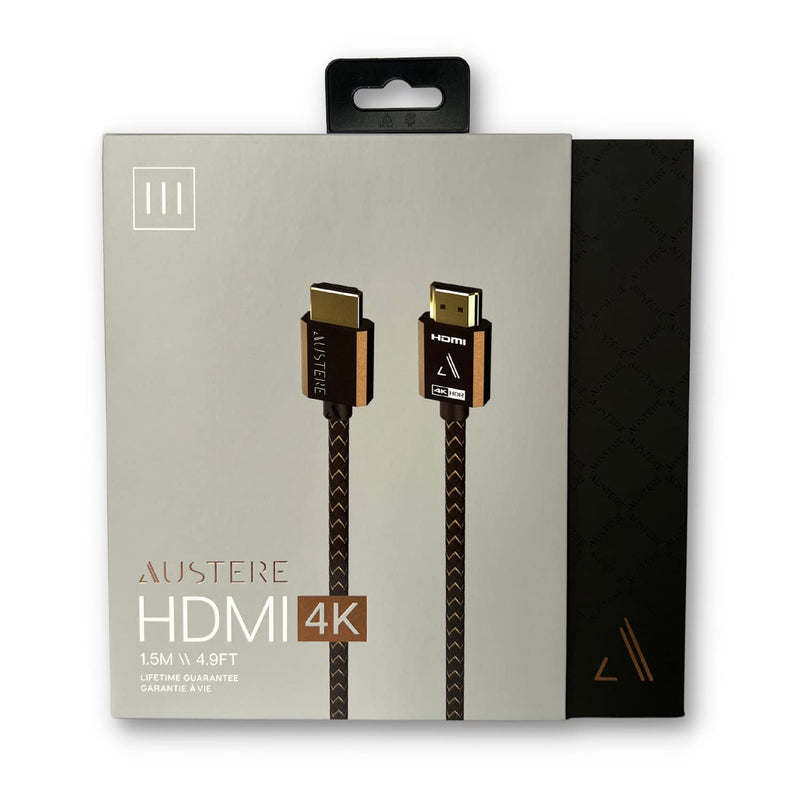 AUSTERE III Series Certified Premium 4K HDR HDMI Cable, 1.5m | High Fidelity ARC, Gold Contacts and High Speed Flex Cable, 18Gbps for 4K60 on PS5, Xbox, Apple TV, Blu Ray, Dolby Vision