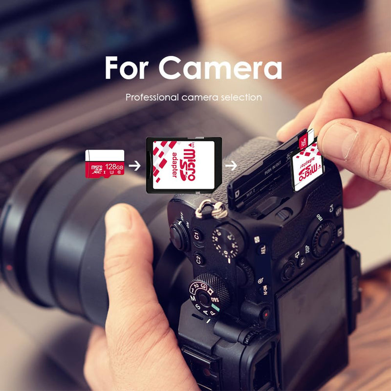 128GB Micro SD Card, U3 V30 A2 C10, 4K Video for Dash Cam Security Camera Smartphone Tablet, High Speed Memory Card