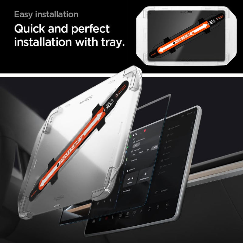 Spigen Tempered Glass Screen Protector [Glas.tR EZ FIT] designed for Tesla Model 3 (2024) 15.4 inch Dashboard Touchscreen - Matte/Anti Glare/Anti Finger Print 15.4"