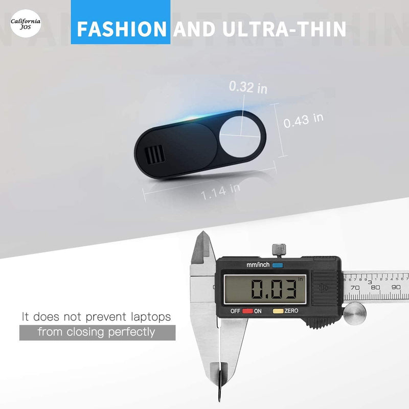 (California Webcam Cover Slide for Tesla Model 3 Y X S Interior Cabin Camera; Ultra-Thin Camera Blocker Protector to Protect Privacy Large Black Oval