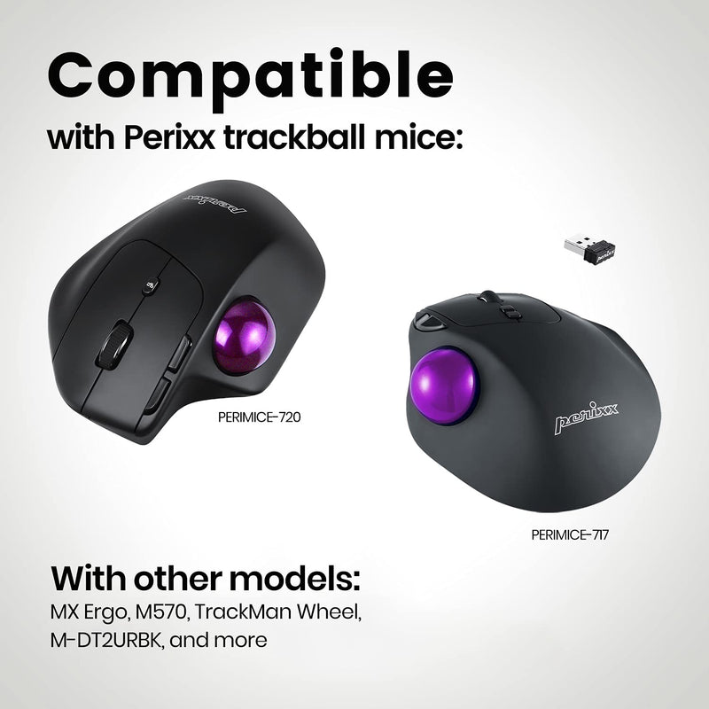 Perixx PERIPRO-303GP Small Trackball, 1.34 Inches Replacement Ball for Perimice and M570, Glossy Purple