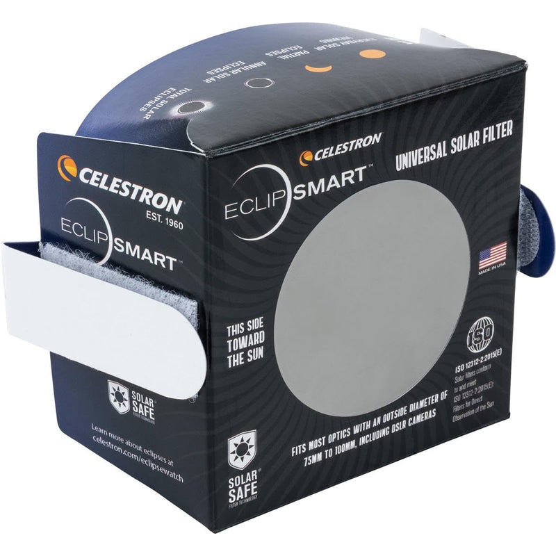 Celestron – EclipSmart Safe Solar Eclipse Telescope and Camera Filter – Meets ISO 12312-2:2015(E) Standards – Works with Your Telescope, Spotting Scope, or DSLR Camera – Observe + Photograph Eclipses Camera Lens Filters