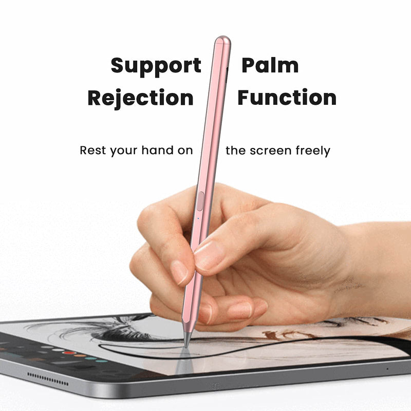 Stylus Pencil for Apple iPad 9th Generation, iPad Pro 2021 12.9/11 inch, iPad Pro 4th &3rd Generation, iPad 8th iPad Air 1/2 &Mini 6/5 Compatible Apple iPads 2018-2021 [Tilt Creative] (Rosegold)