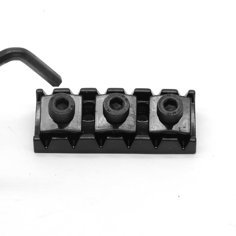 42mm Guitar Metal Locking Nut String Lock for Floyd Rose Style Electric Guitar Tremolo Double Lock System (Black) Black