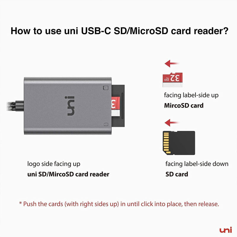 SD Card Reader, uni Sturdy USB C to Micro SD Memory Card Reader Adapter ( 2TB Capacity, 5Gbps Transfer) Thunderbolt 3 Compatible with Android Galaxy S20, MacBook Pro/MacBook Air and More