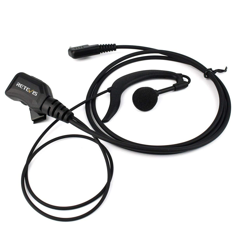 Retevis Walkie Talkie Earpiece with Mic G Shape 2 Pin Adjustable Volume Headset Compatible with Retevis H-777 RT22 RT21 Baofeng UV-5R 888S 2 Way Radio(10 Pack)