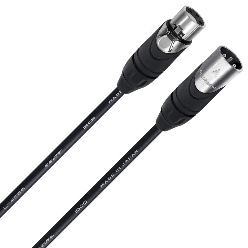 WORLDS BEST CABLES 2 Units - 6 Inch - Canare L-4E6S, Star Quad Balanced Male to Female Microphone Cables with Amphenol AX3M & AX3F Silver XLR Connectors - Custom Made