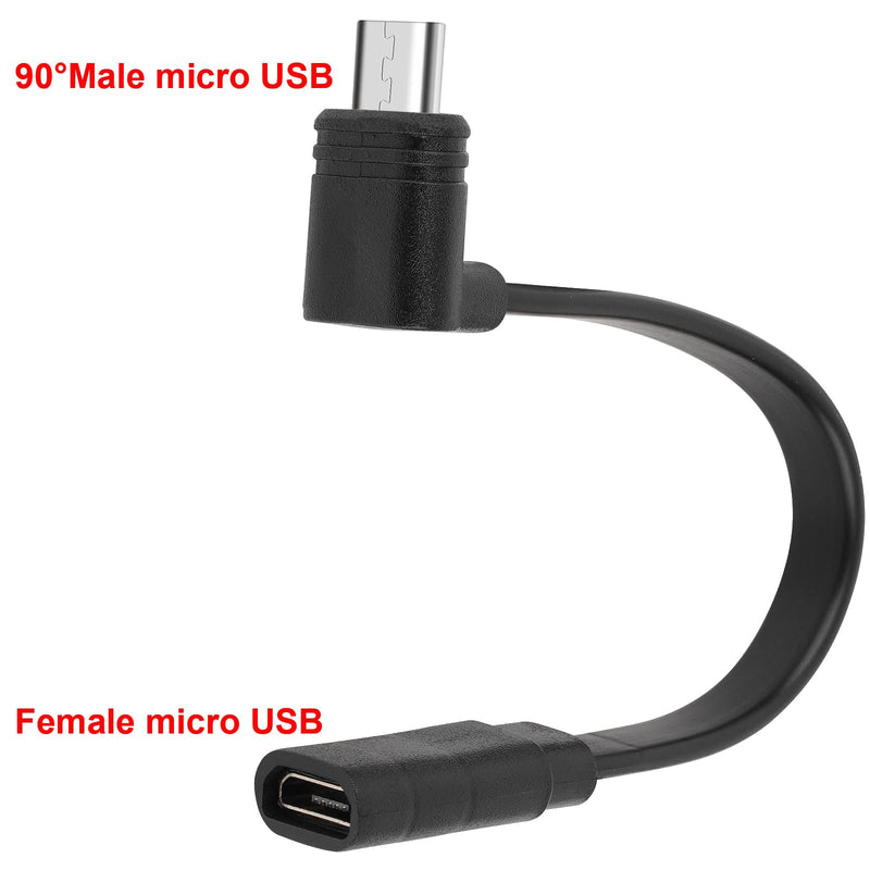 Uogw 2 Pack 90° Micro-USB Extension Cable Compatible with Wyze Cam Pan v3 and Wyze Cam v3 Pro, 5inch Male to Female Extender Cord for WYZE Cam,L-Shaped Flat Cable(Black)