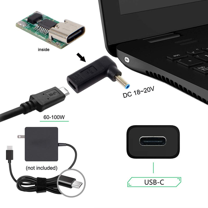 CY USB 3.1 Type C USB-C to DC 4.5mmx3.0mm Adapter Emulator Trigger 90 Degree Angled