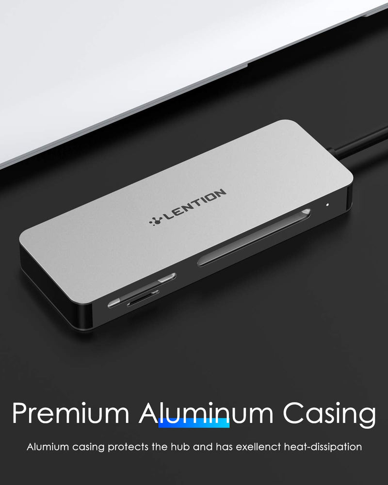 LENTION USB 3.0 to CF/SD/Micro SD Card Reader, SD 3.0 Card Adapter for SD/SDHC/SDXC/MMC/RS-MMC/Micro SD/Micro SDHC/Micro SDXC/CF Type I, Compatible Windows, MacOS, ChromeOS, More (CB-H12, Space Gray)