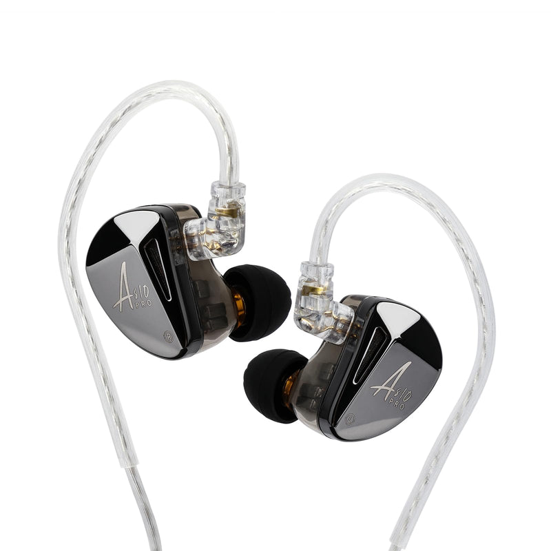 Linsoul x KZ AS10 PRO 5BA Wired Earbuds HiFi in-Ear Earphones | with Mirror Polygon Faceplate, 2 Pin Detachable Cable for Audiophile, with Mic