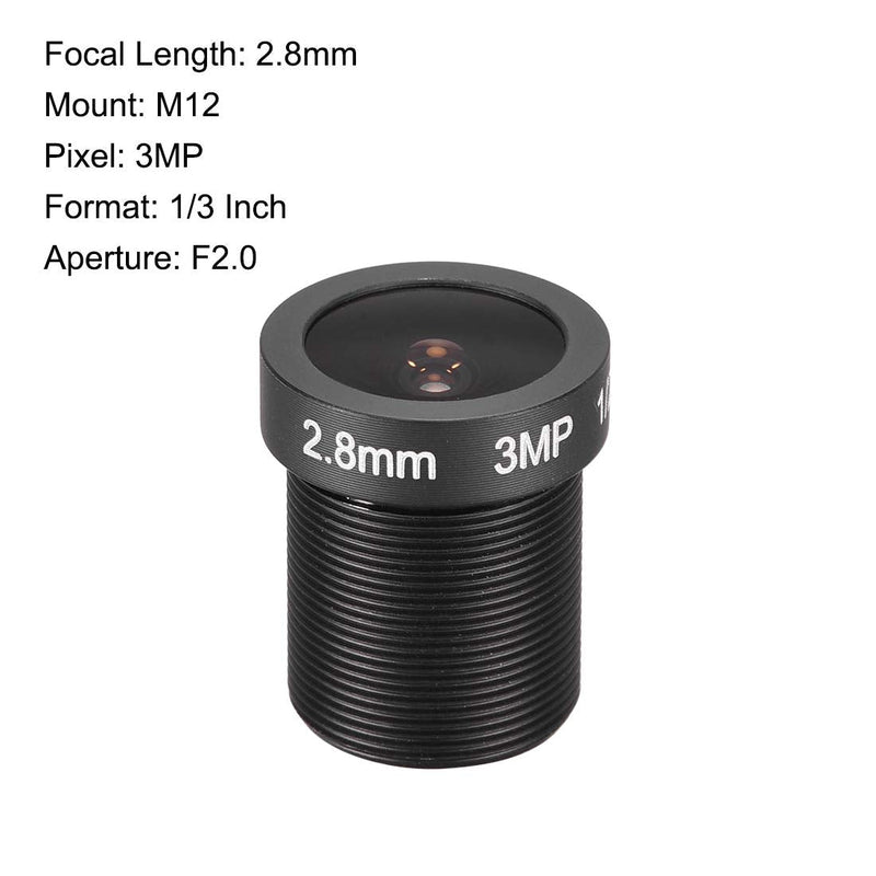 uxcell 3 Pcs CCTV Camera Lens 2.8mm Focal Length 3MP F2.0 1/2.5 Inch Wide Angle for CCD Camera