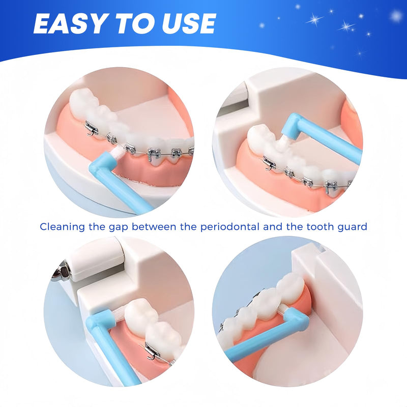 [AUSTRALIA] - Sularpek Pack of 4 Tuft Toothbrush, Tuft Brush with Independent Protective Caps, Soft Tufted Toothbrush, Interdental Brush for Orthodontic Braces and Bridges, Detail Cleaning Pack of 4 Tuft Toothbrushes 