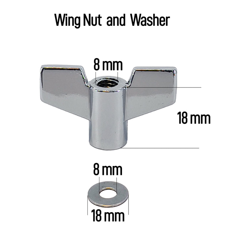 Standard Cymbal Replacement Accessories Set 21pcs - Hi-Hat Clutch, Cymbal Felts, Sleeves, Wing Nuts, Quick release Cymbel Nuts, Drum key & Washers for Drum Set Cymbal (Blue) Blue